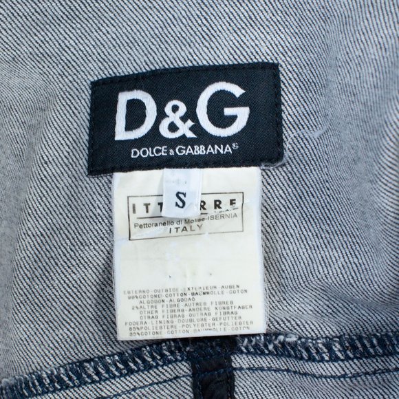 Vintage Dolce & Gabbana Blue Denim Jacket Distressed - Picture 7 of 8